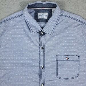 Thread & Cloth Blue Check Pocket Mens Short Sleeve Button Up Shirt Size XL